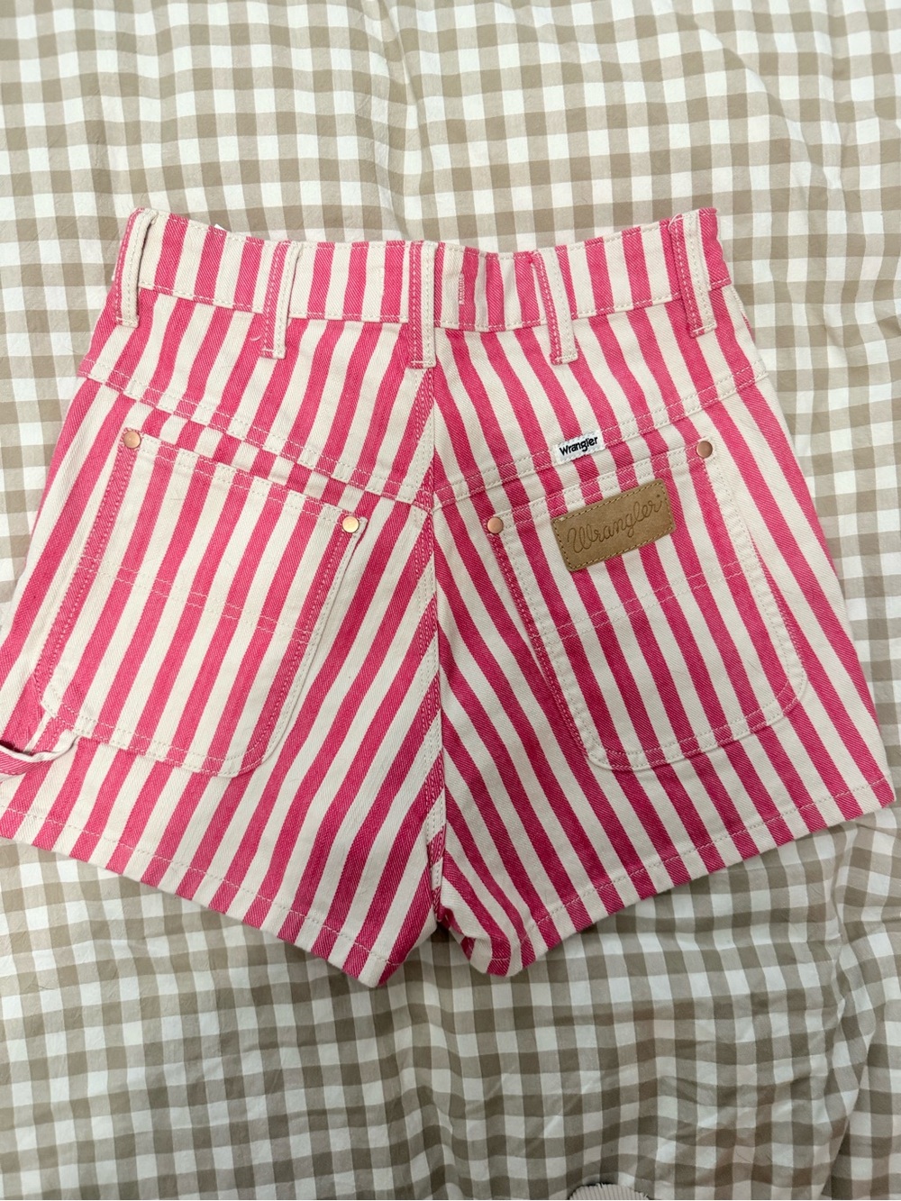 Wrangler Pink & White Striped Cargo Women's Shorts
